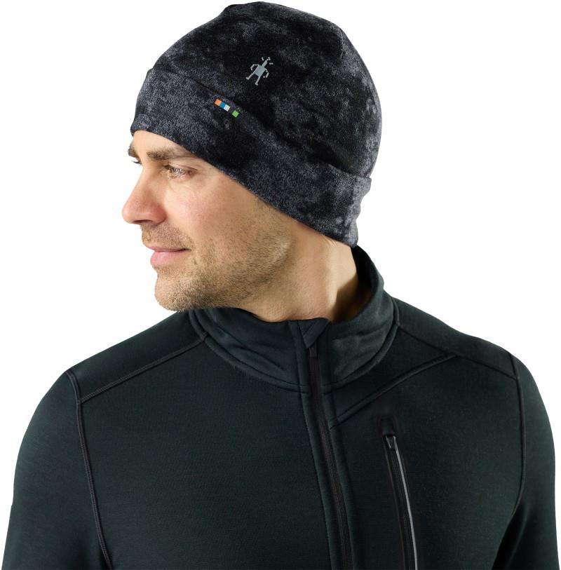 Thermal Merino Reversible Cuffed Beanie - black tie dye 1