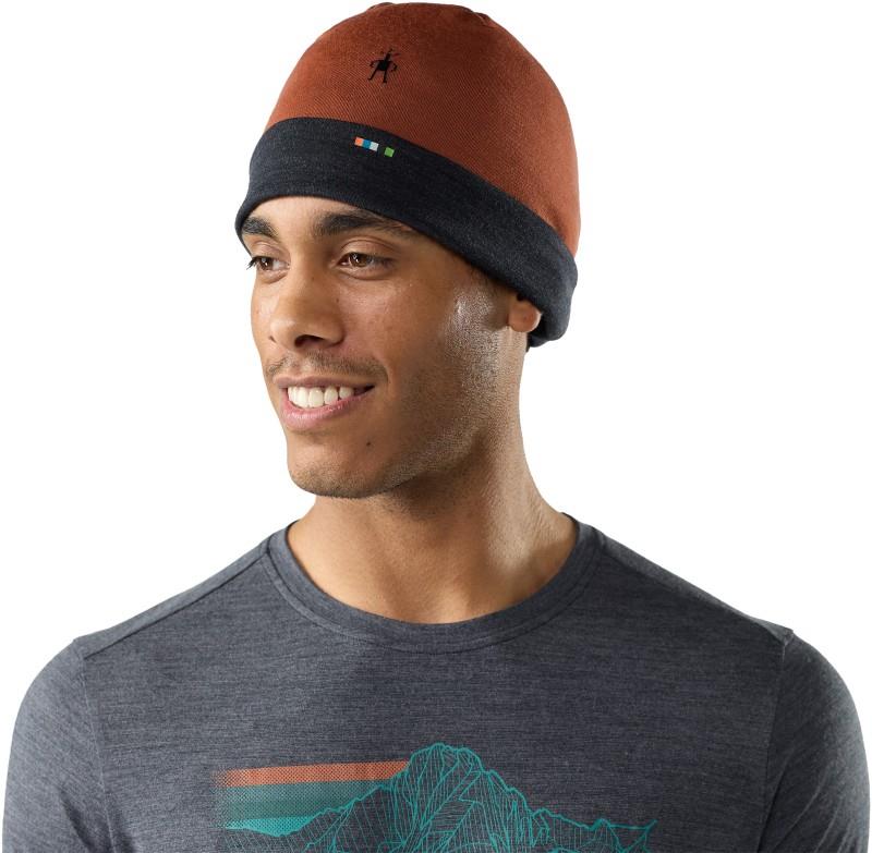 Thermal Merino Reversible Cuffed Beanie - burnt sienna 1