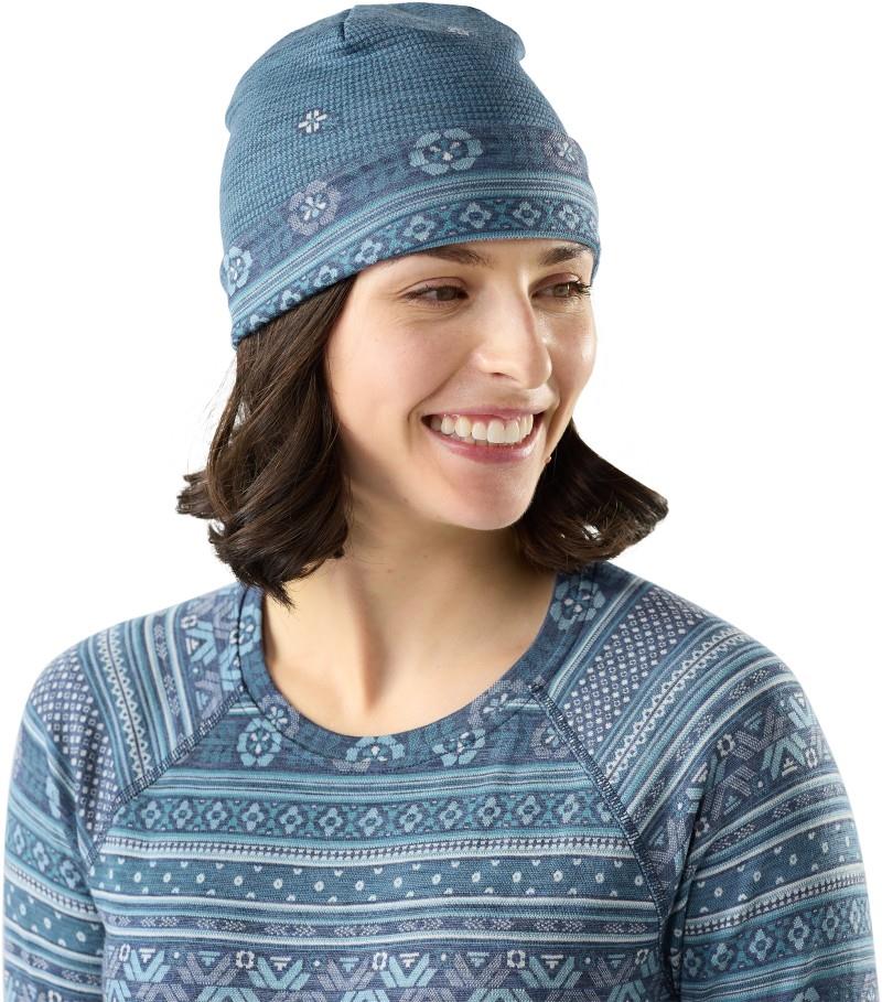 Thermal Merino Reversible Cuffed Beanie - nightfall fair isle fun 1