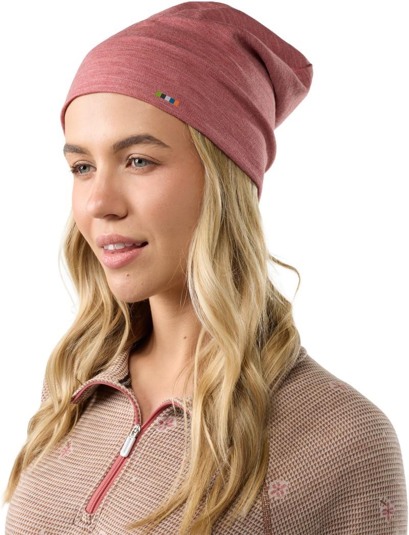 Thermal Merino Reversible Cuffed Beanie - rosewood heather 1