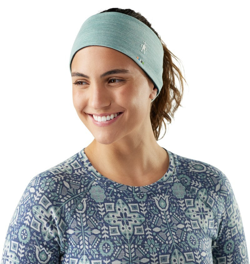 Thermal Merino Reversible Headband - arctic green / twilight blue 1