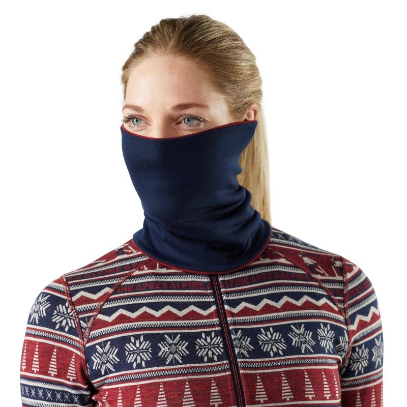 Thermal Merino Reversible Neck Gaiter - currant / deep navy 1