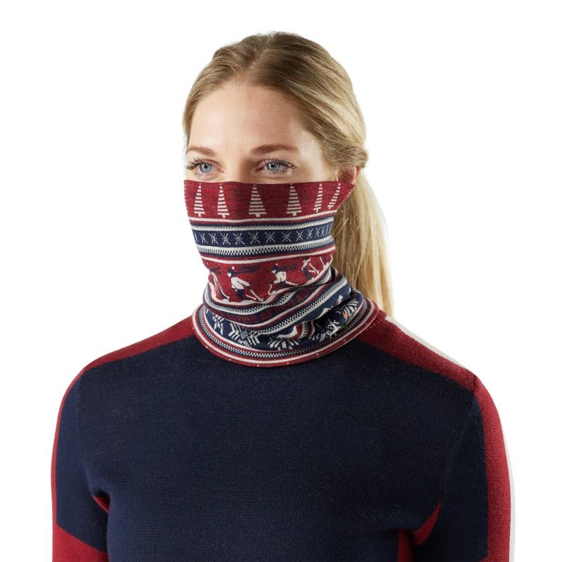 Thermal Merino Reversible Neck Gaiter - currant alpine apres 1