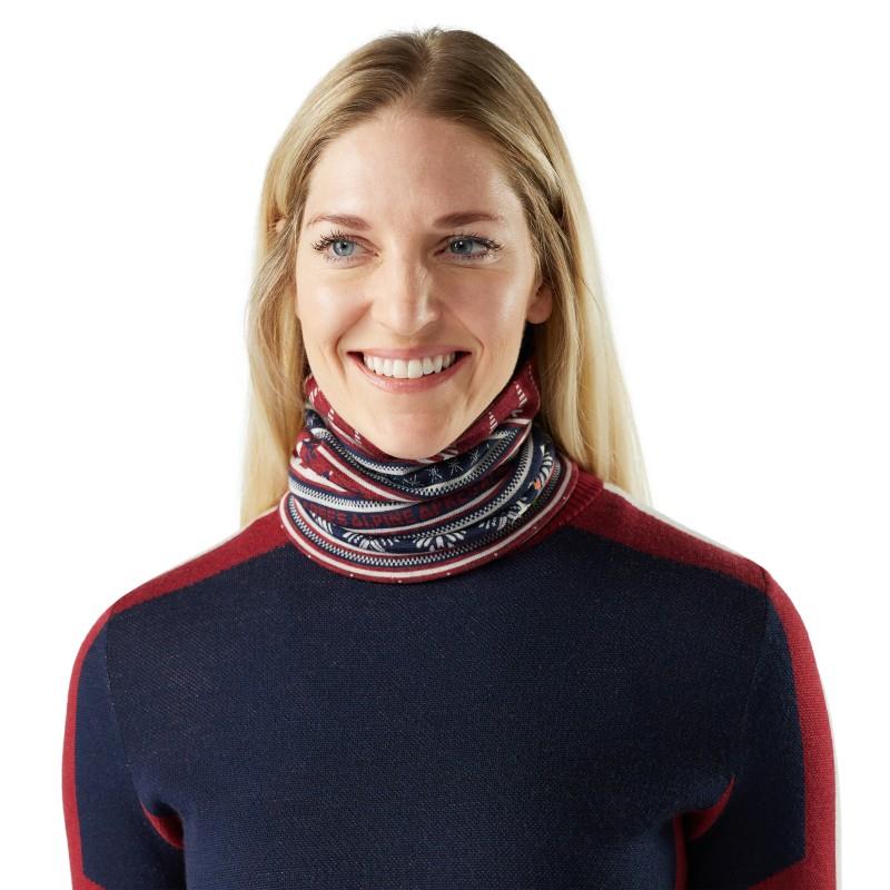 Thermal Merino Reversible Neck Gaiter - currant alpine apres 1