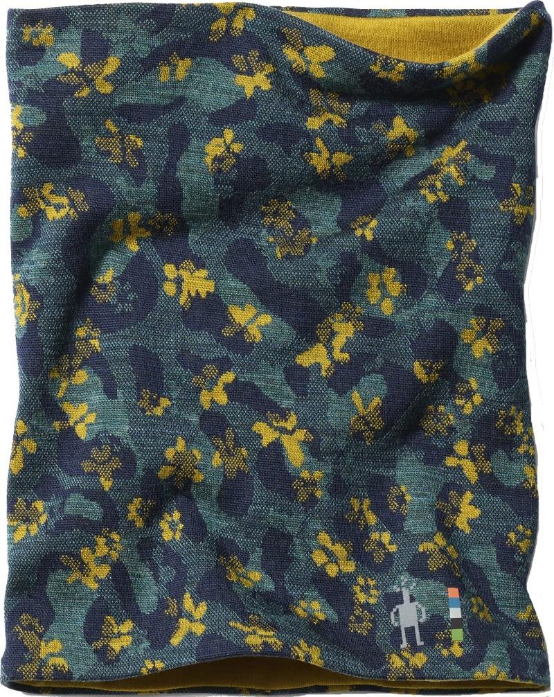 Thermal Merino Reversible Neck Gaiter - dark teal wild blossom 1