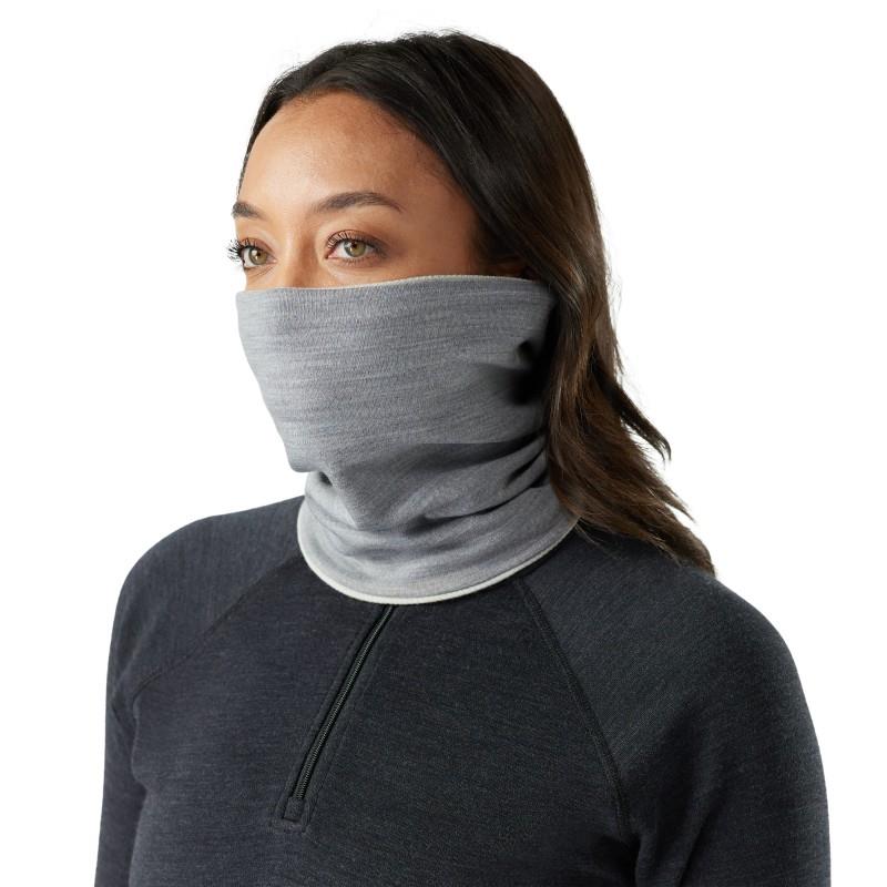 Thermal Merino Reversible Neck Gaiter - light gray color shift 1