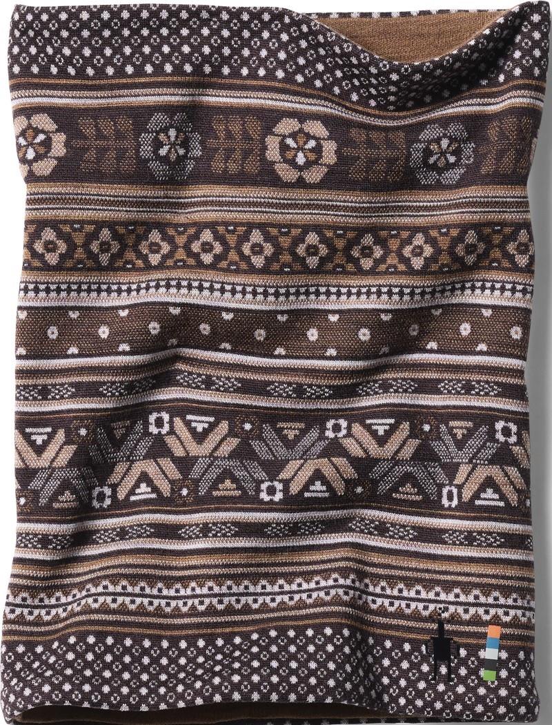 Thermal Merino Reversible Neck Gaiter - mocha fair isle fun 1