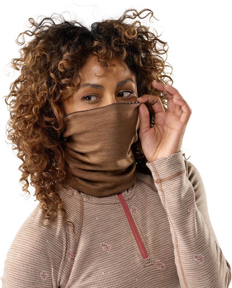 Thermal Merino Reversible Neck Gaiter - mocha fair isle fun 1