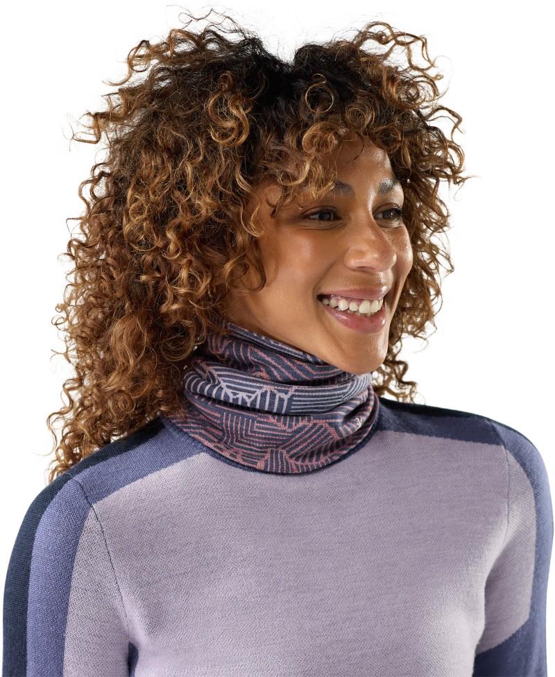 Thermal Merino Reversible Neck Gaiter - nightfall linear peaks 1
