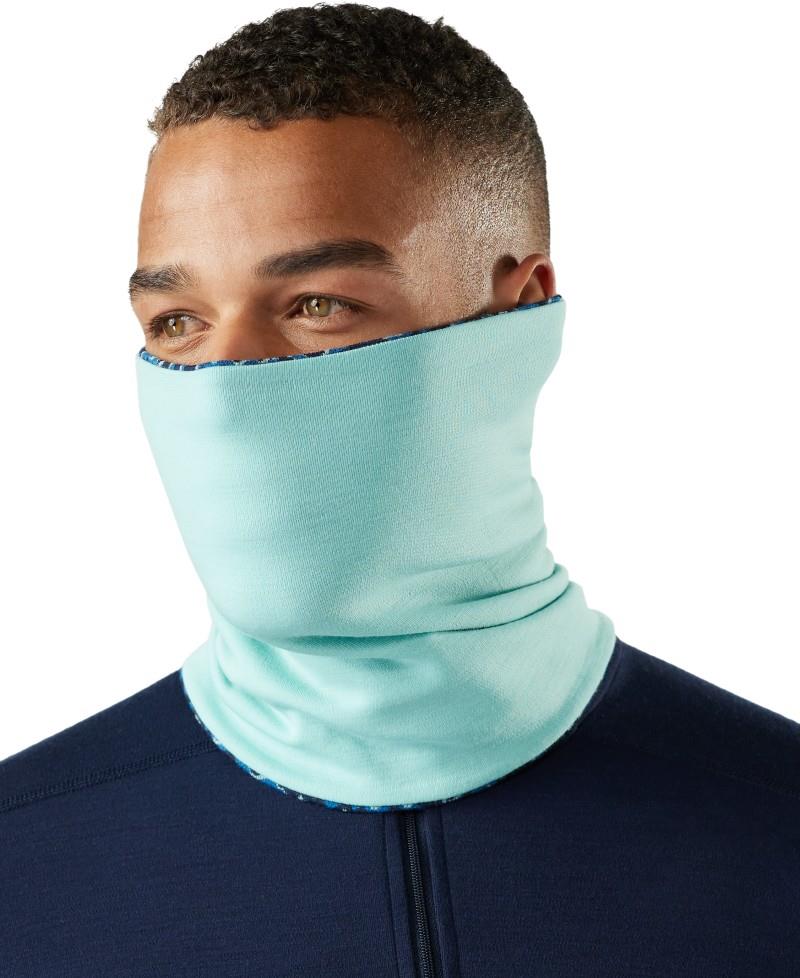 Thermal Merino Reversible Neck Gaiter - pacific blue retro line 1