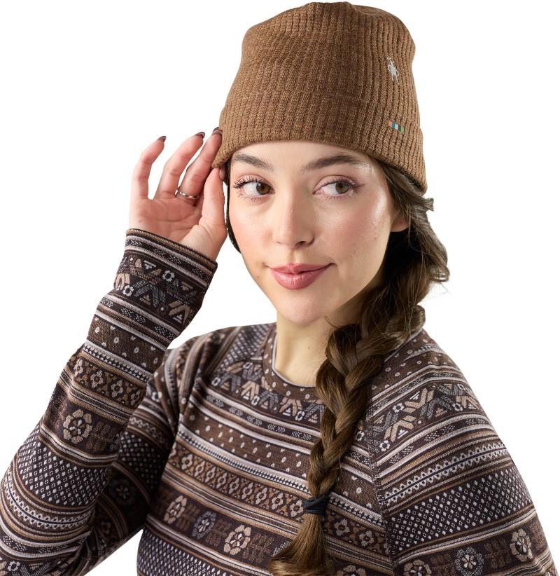 Thermal Merino Rib Beanie - mocha heather 1
