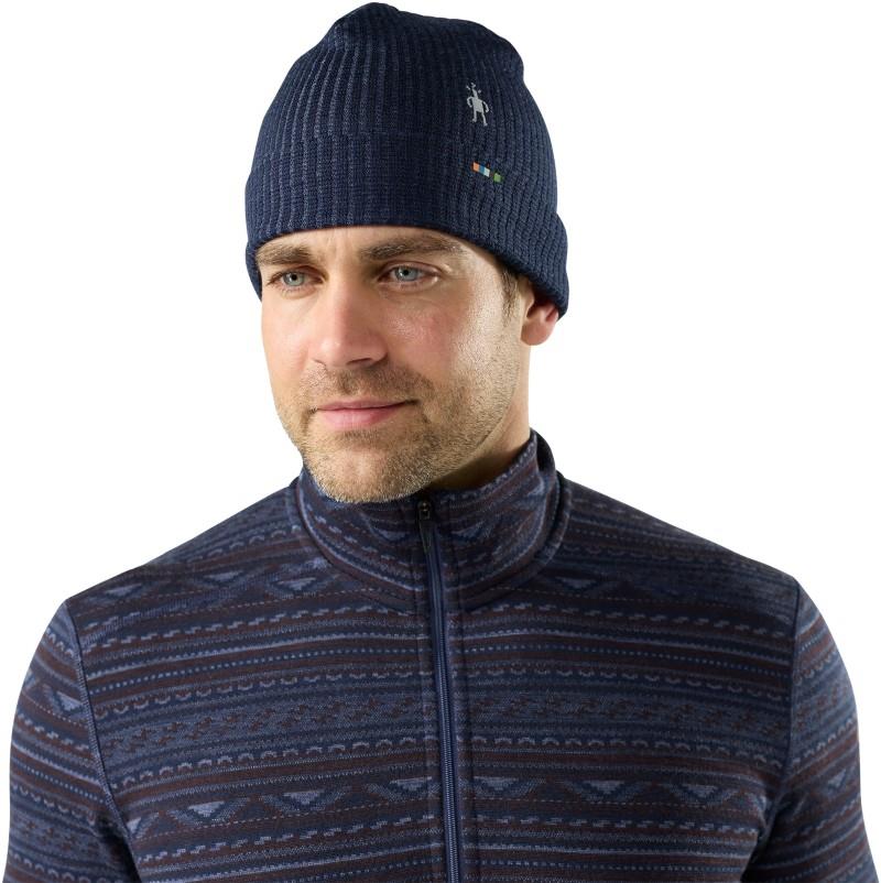 Thermal Merino Rib Beanie - nightfall blue heather 1
