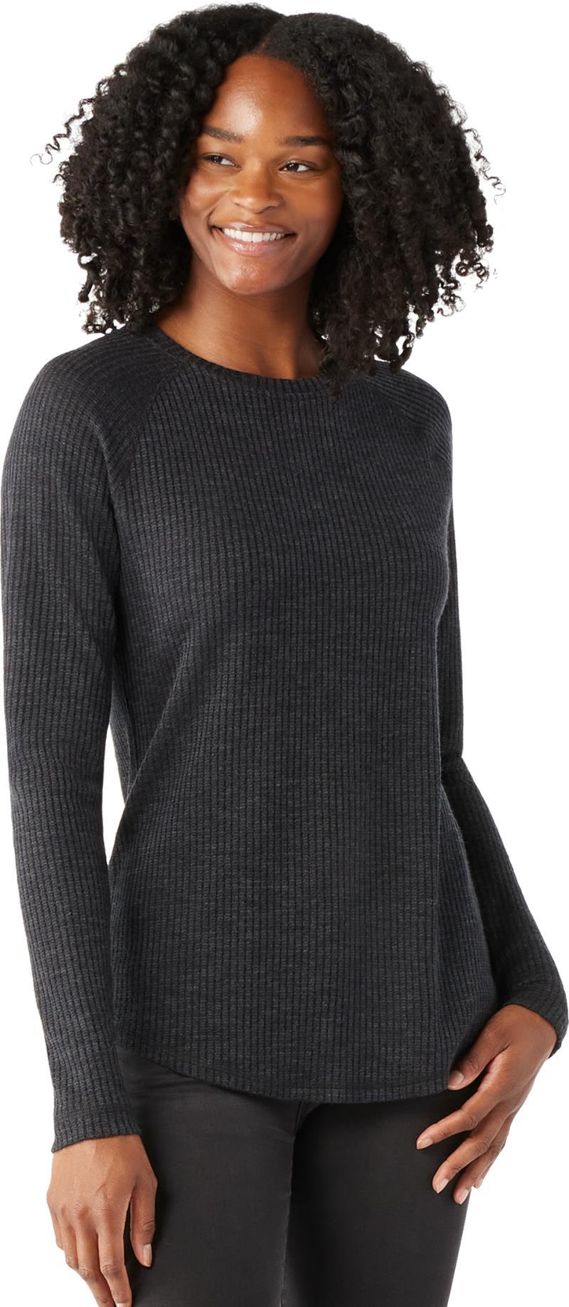 Thermal Merino Rib Crew - Womens - Charcoal Heather 2