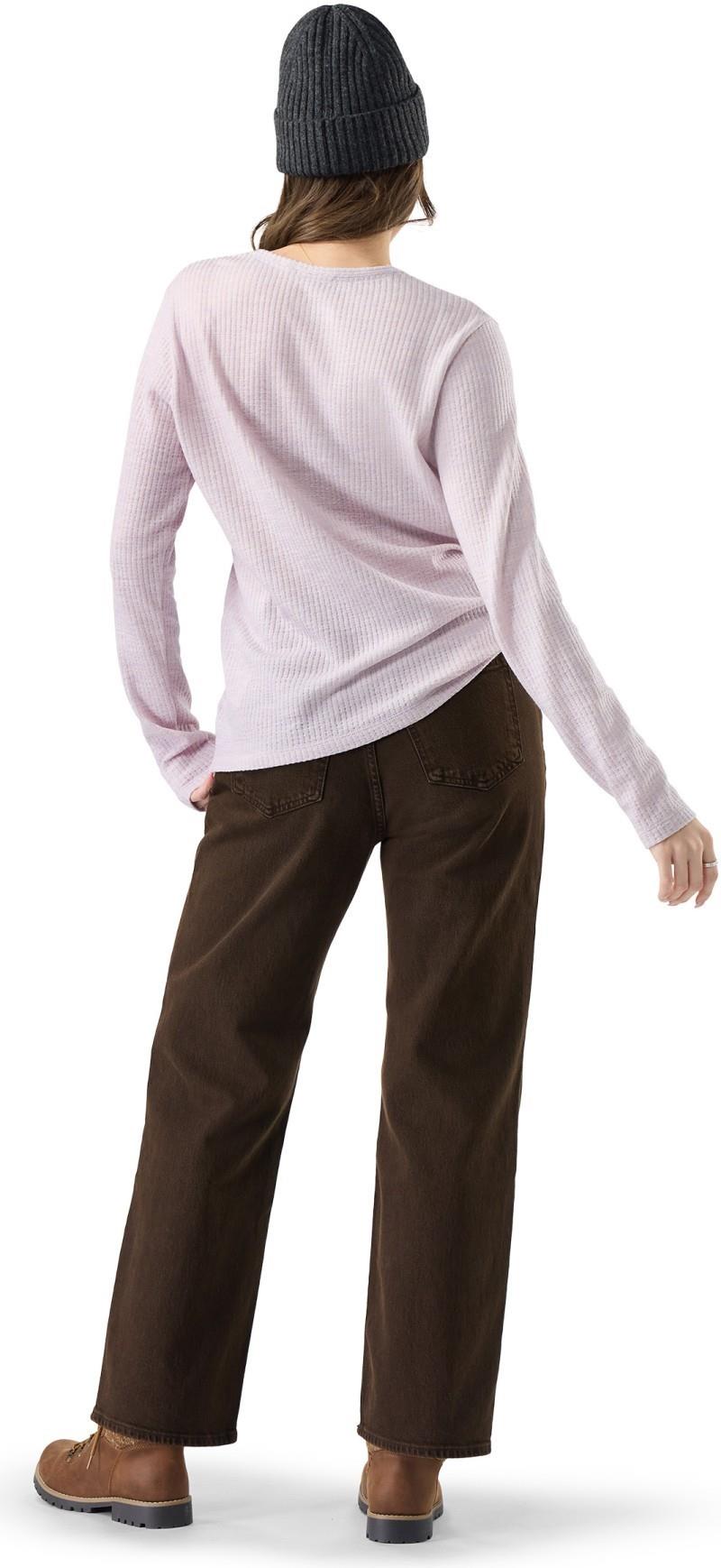 Thermal Merino Rib Crew - Womens - icy lavender heather 1