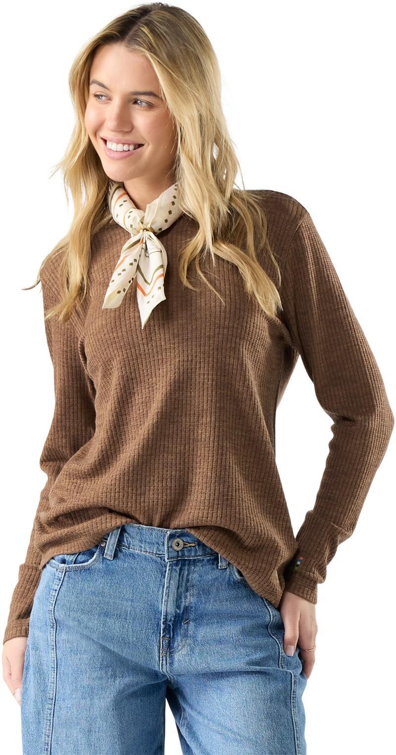 Thermal Merino Rib Crew - Womens - mocha heather 1