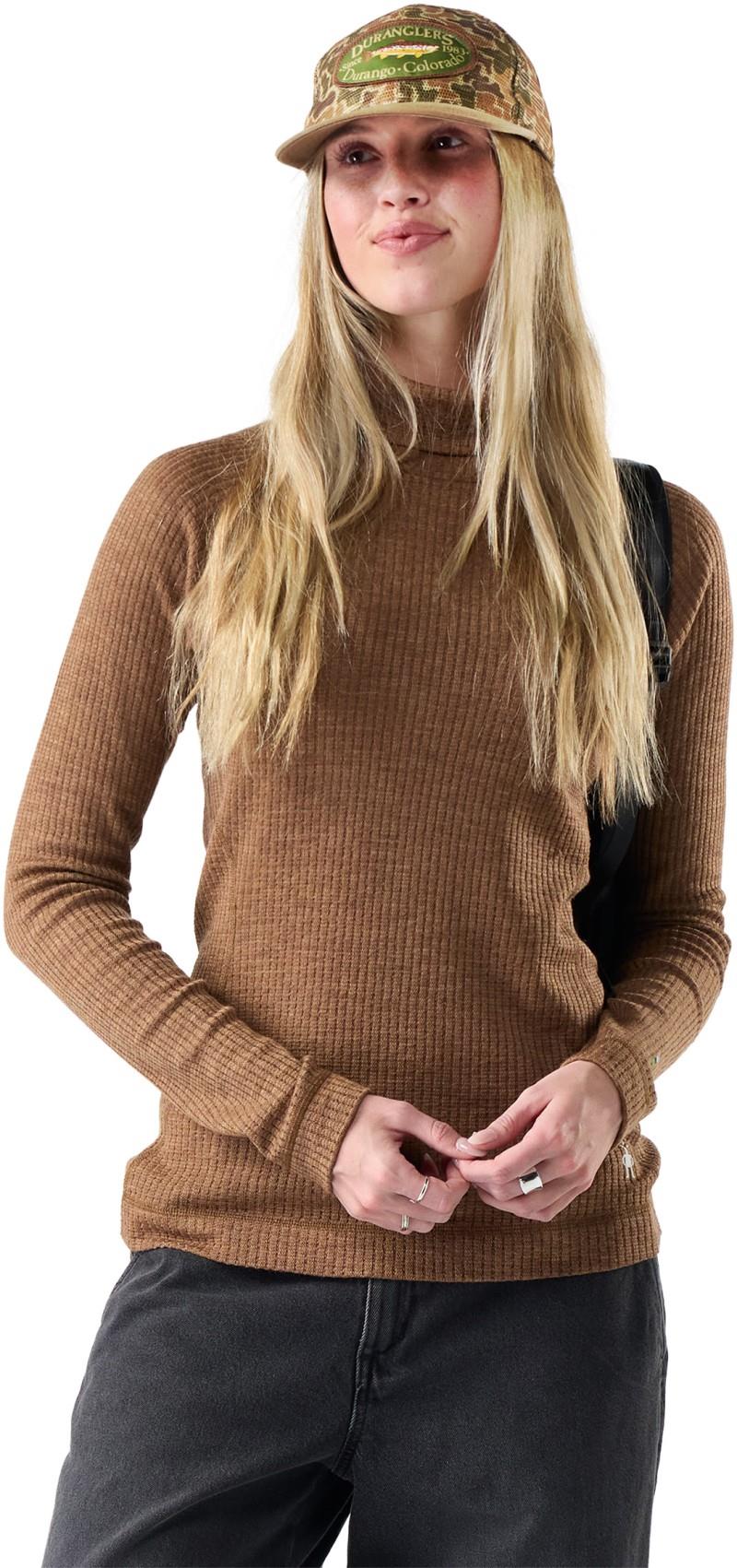 Thermal Merino Rib Crew - Womens - mocha heather 1