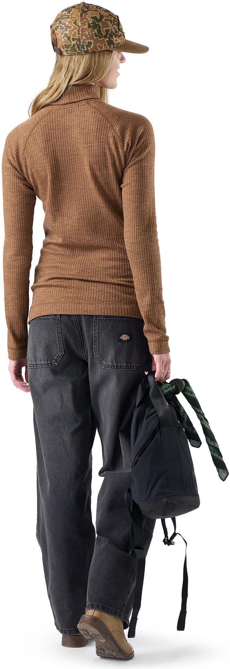 Thermal Merino Rib Crew - Womens - mocha heather 1