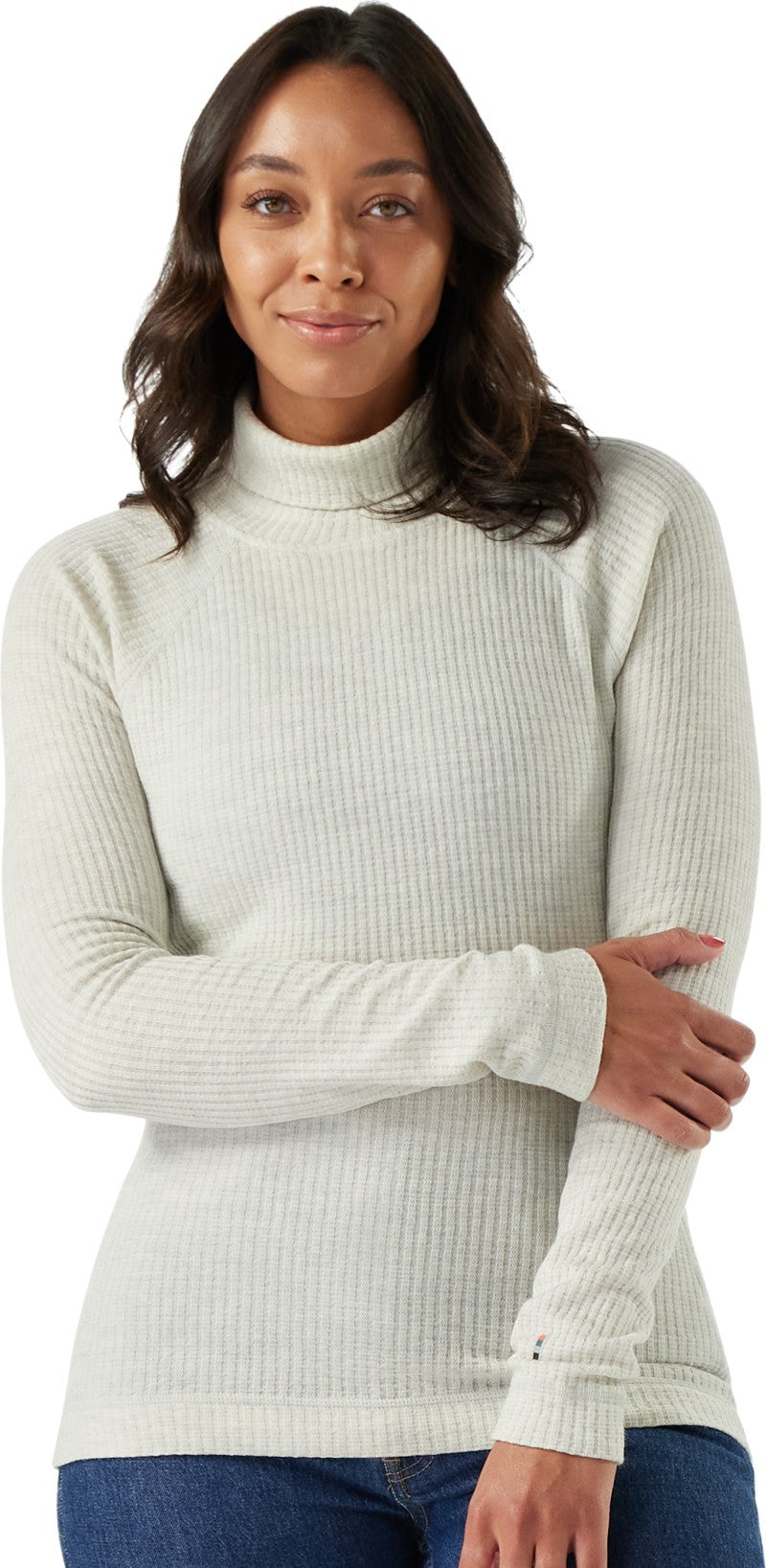 Thermal Merino Rib Turtleneck - Womens - ash heather 1