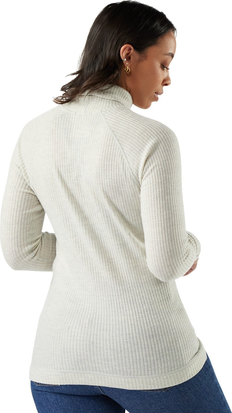 Thermal Merino Rib Turtleneck - Womens - ash heather 1