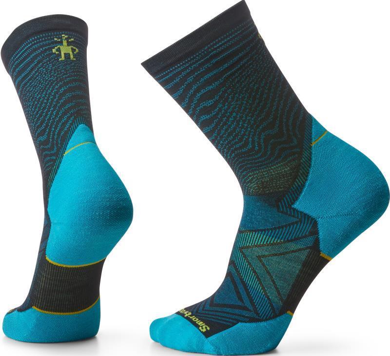 Trail Run Targeted Cushion Crew Socks - Mens - Black 1