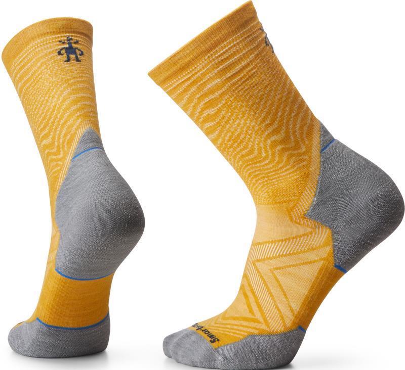Trail Run Targeted Cushion Crew Socks - Mens - Honey Gold 1