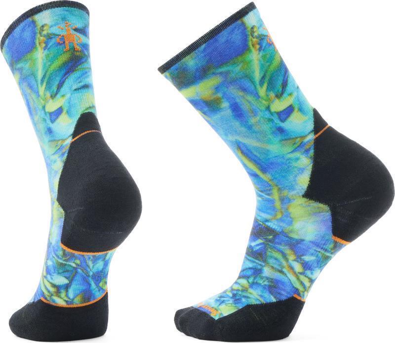 Trail Run Targeted Cushion Reflections Print Crew Socks - Unisex - Capri 1