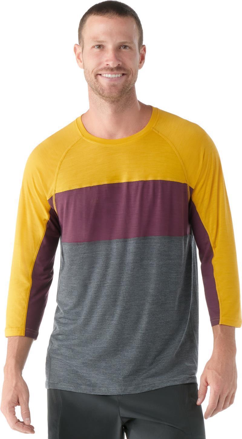 Ultralite Mountain Bike 3/4 Sleeve Tee - Mens - Charcoal / Honey Gold 1