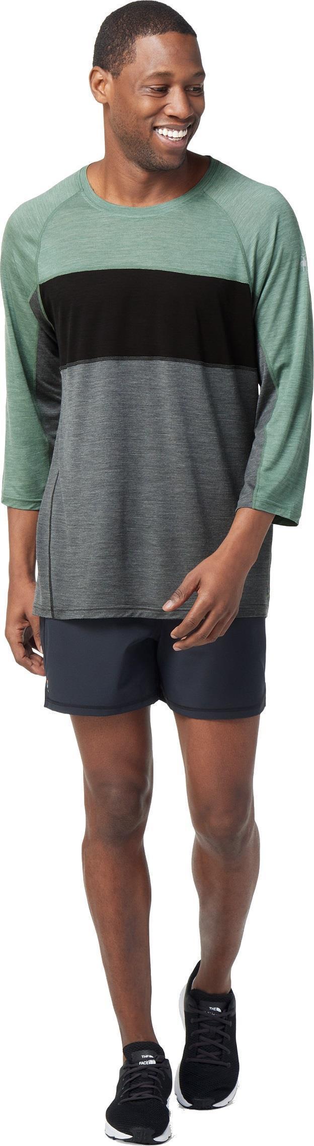 Ultralite Mountain Bike 3/4 Sleeve Tee - Mens - Sage Heather 2