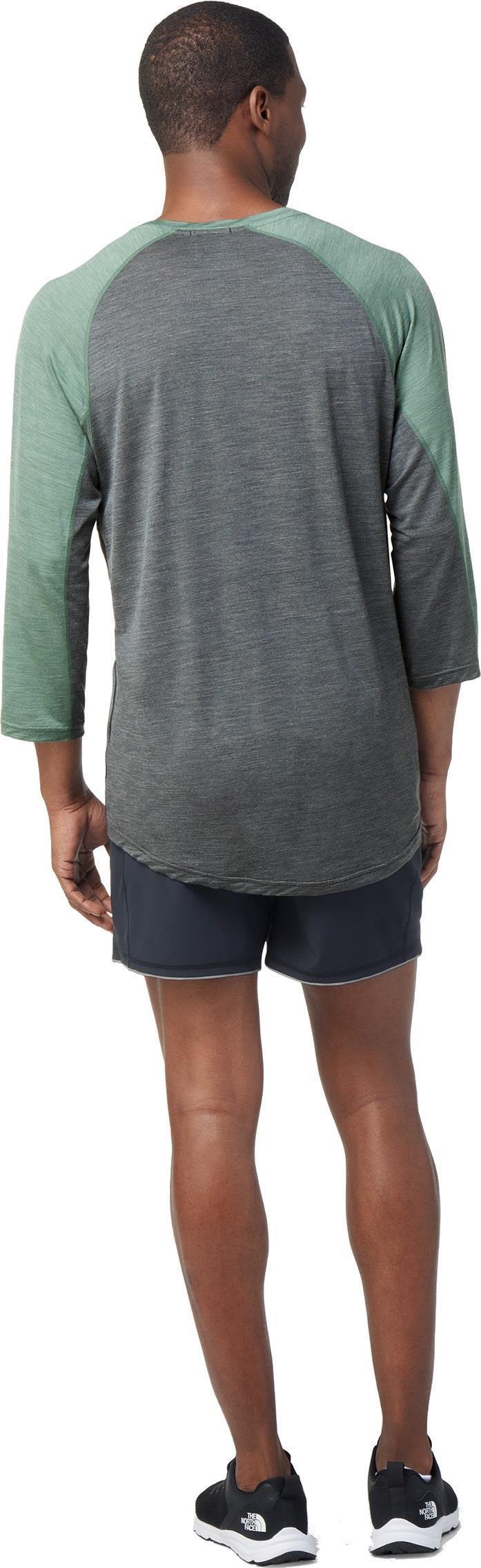 Ultralite Mountain Bike 3/4 Sleeve Tee - Mens - Sage Heather 3