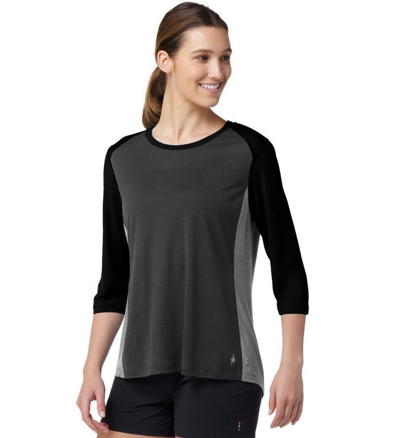 Ultralite Mountain Bike 3/4 Sleeve Tee - Womens - Black 2