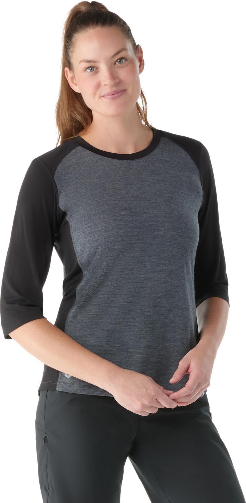 Ultralite Mountain Bike 3/4 Sleeve Tee - Womens - Black / Charcoal 1