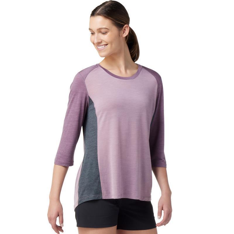 Ultralite Mountain Bike 3/4 Sleeve Tee - Womens - Elderberry Heather 2
