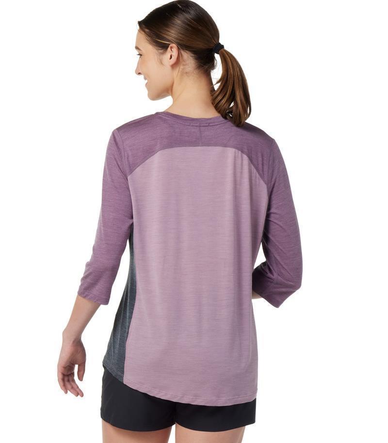 Ultralite Mountain Bike 3/4 Sleeve Tee - Womens - Elderberry Heather 3