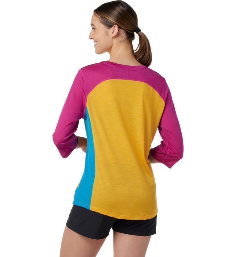 Ultralite Mountain Bike 3/4 Sleeve Tee - Womens - Mango Sorbet Heather 3
