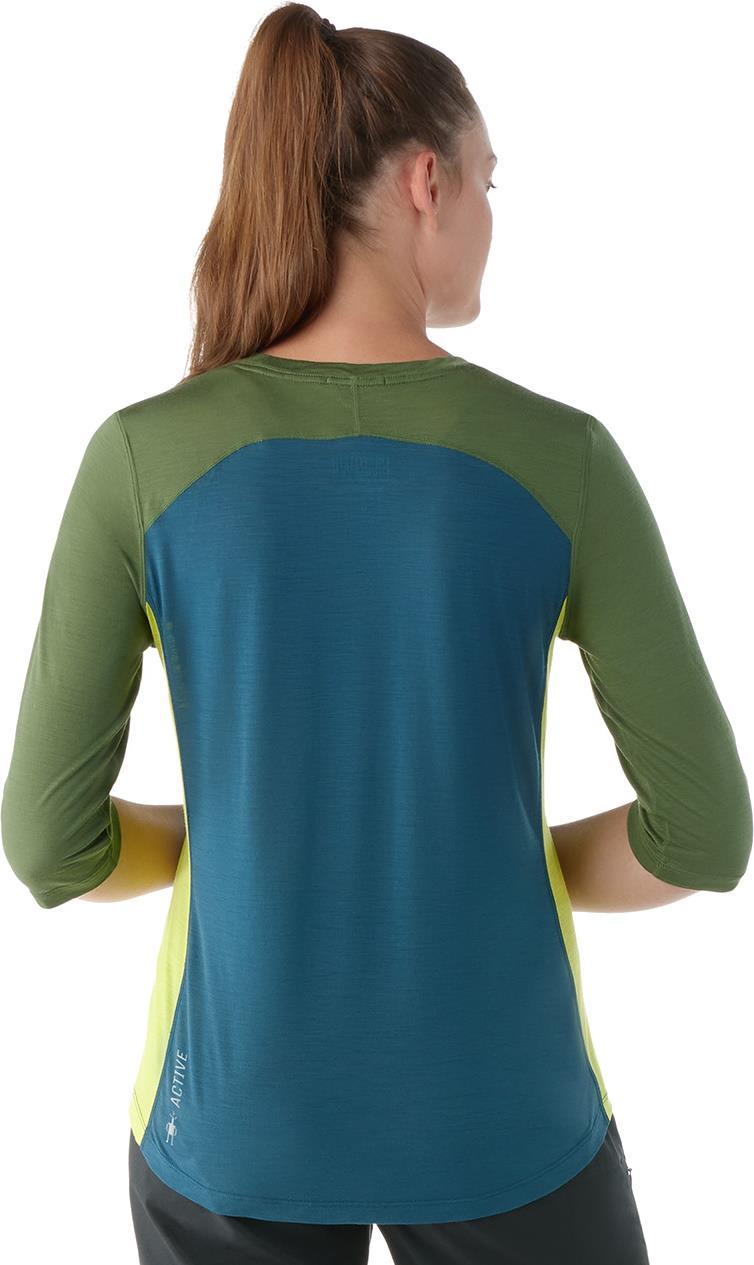 Ultralite Mountain Bike 3/4 Sleeve Tee - Womens - Twilight Blue / Fern Green 2