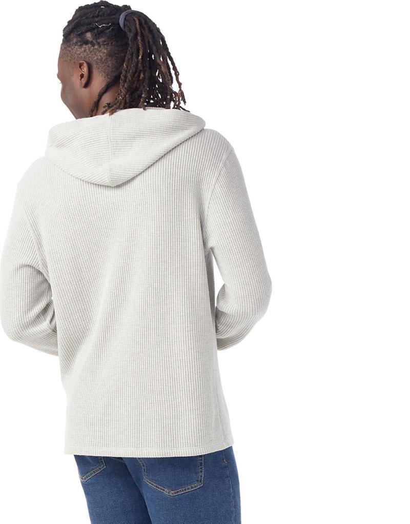 Waffle Henley Hoodie - Mens - Ash Heather 3