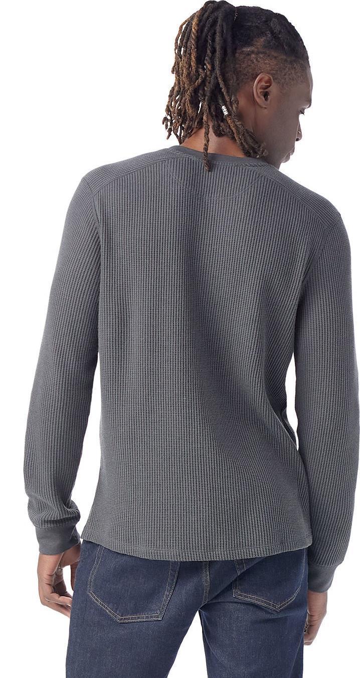 Waffle LS Henley - Mens - Charcoal 3