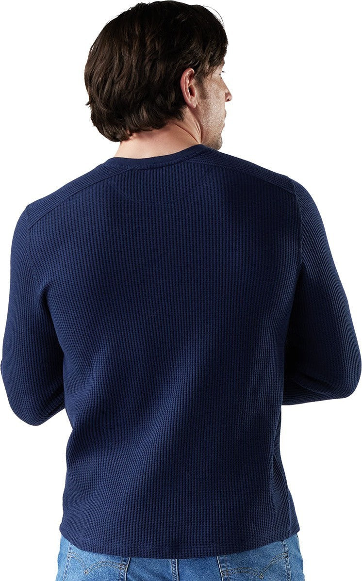 Waffle LS Henley - Mens - deep navy 1