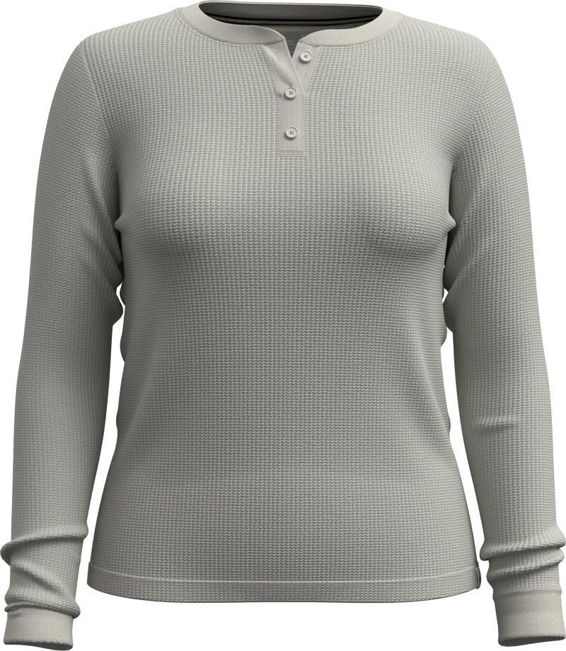 Waffle Long Sleeve Henley - Womens - Ash Heather 1