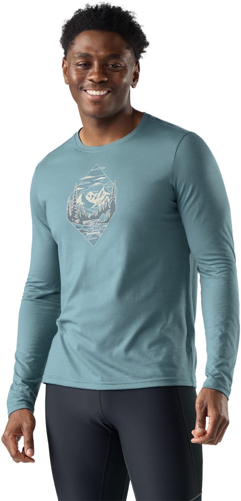 Wander Valley Active LS Graphic Tee - Mens - dusty teal 1