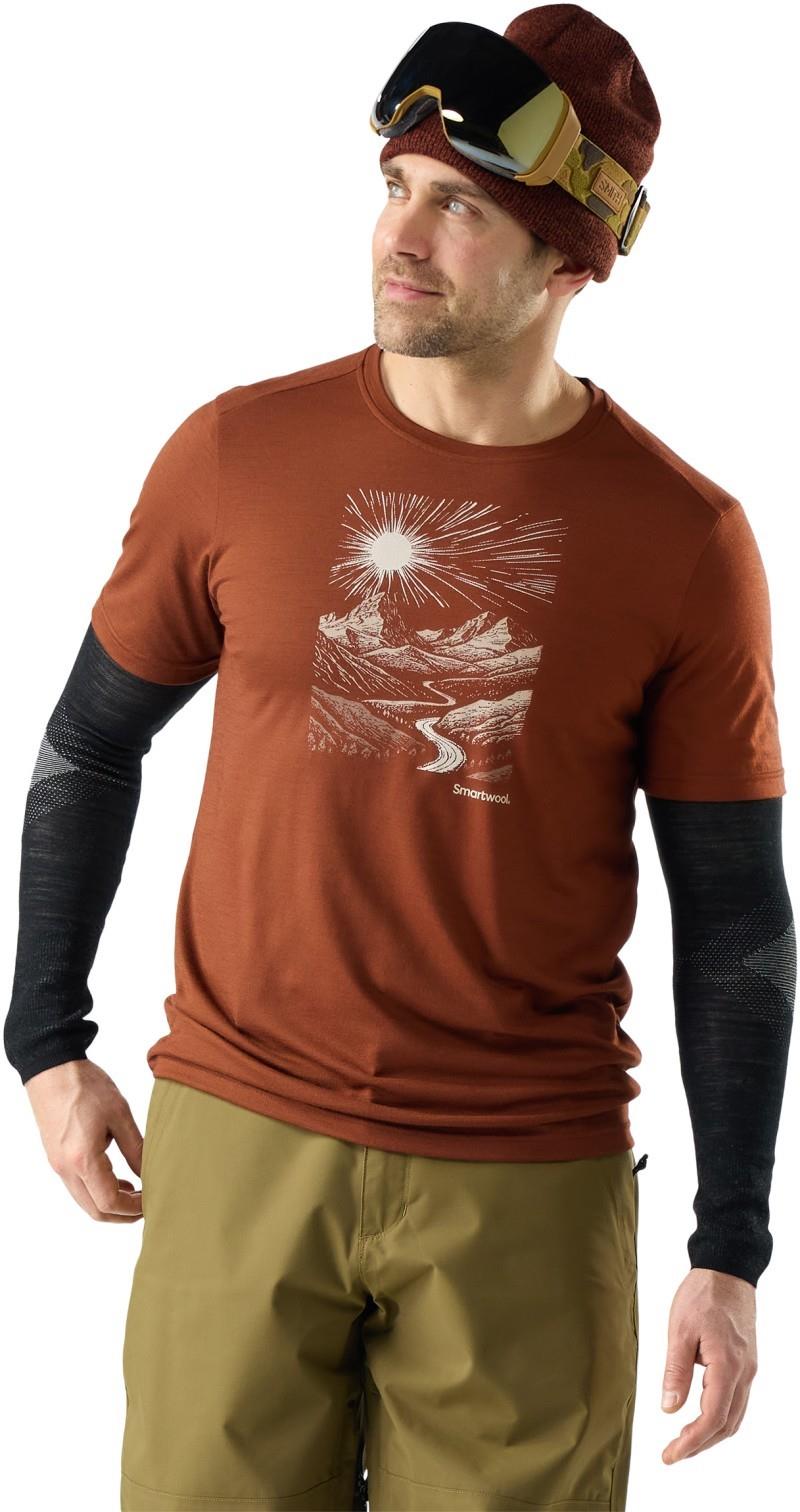 Wander Valley Active SS Graphic Tee - Mens - burnt sienna 1