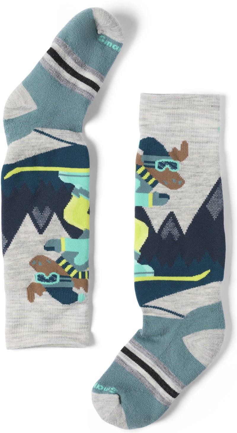Wintersport Full Cushion Mountain Moose Over The Calf Socks - Kids - ash 1