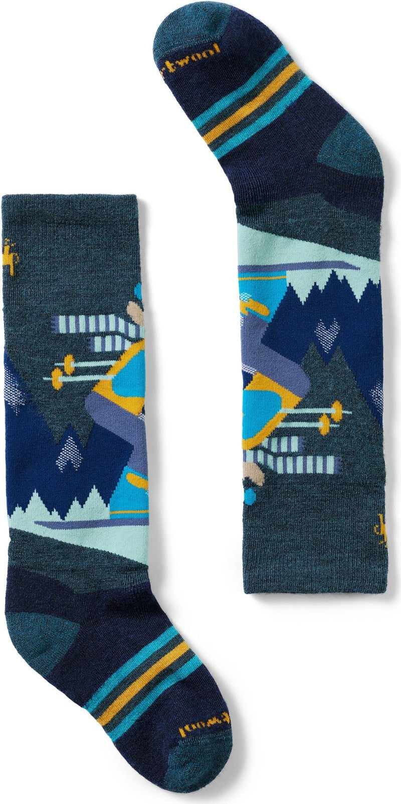 Wintersport Full Cushion Mountain Moose Over The Calf Socks - Kids - twilight blue 1