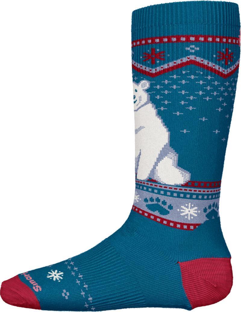 Wintersport Full Cushion Polar Bear Pattern Over The Calf Socks - Kids - ocean abyss 1
