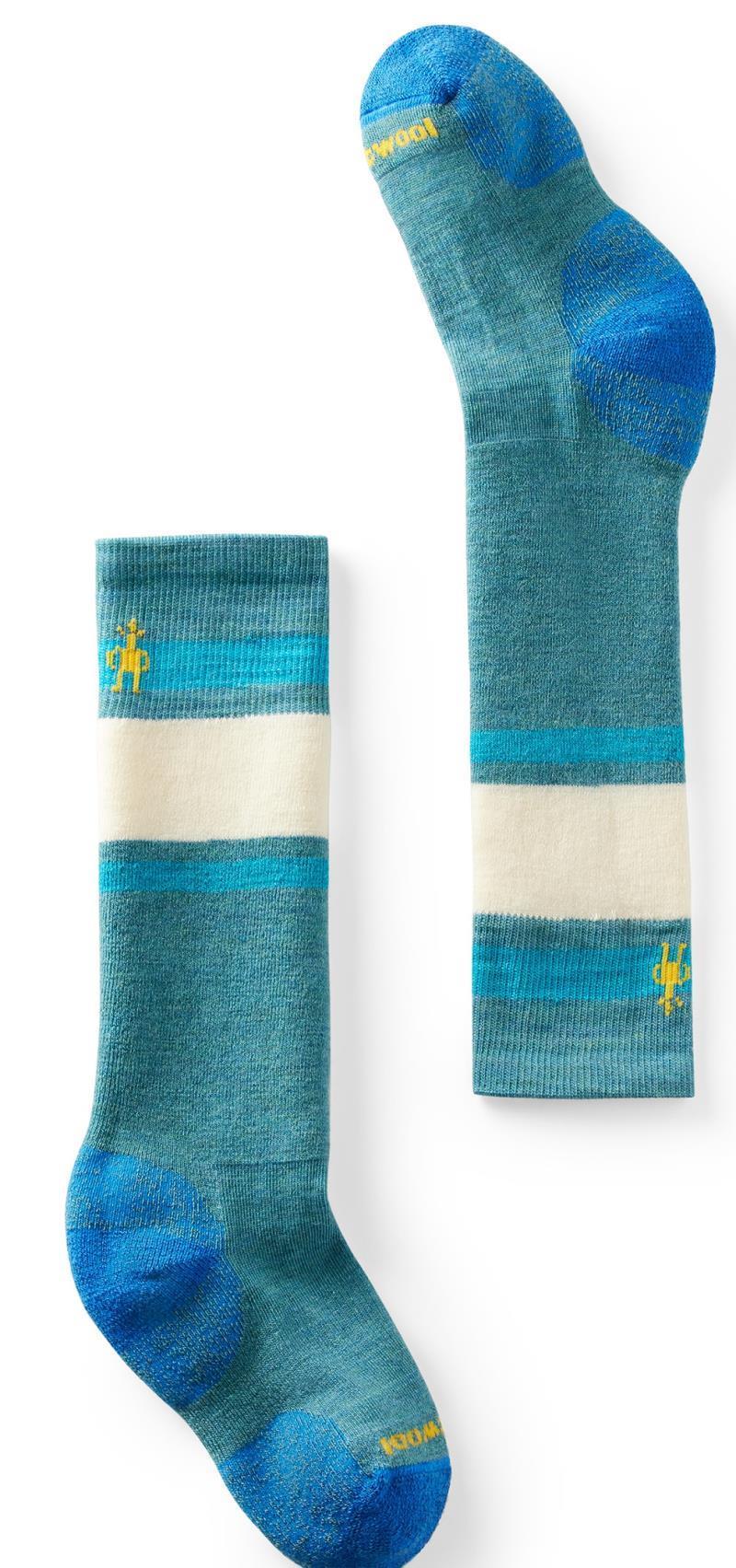 Wintersport Full Cushion Stripe Over The Calf Socks - Kids - Cascade Green 1