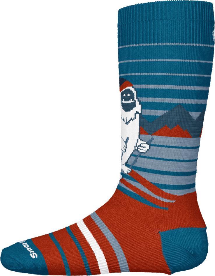 Wintersport Full Cushion Yeti Pattern Over The Calf Socks - Kids - ocean abyss 1