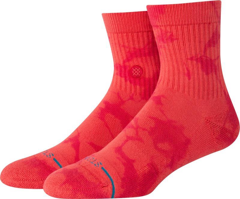 Cotton Medium Cushion Quarter Socks - Unisex - Dye Namic - Red 1
