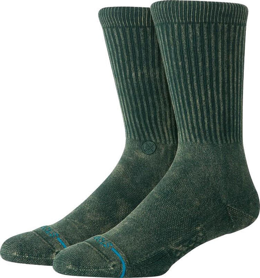 Icon Dyed Crew Socks - pine 1