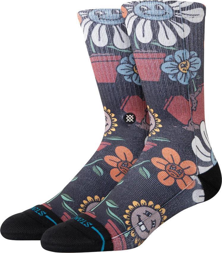 Planted Crew Socks - Unisex - Black 1