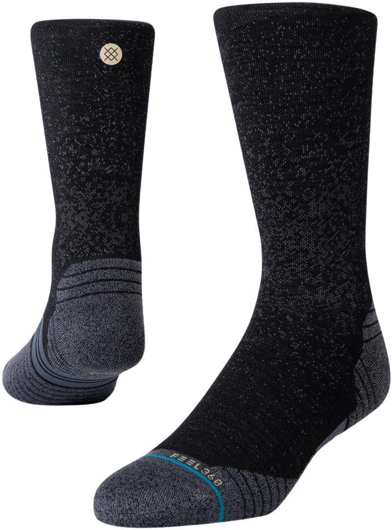 Run Wool Crew Socks - Black 1